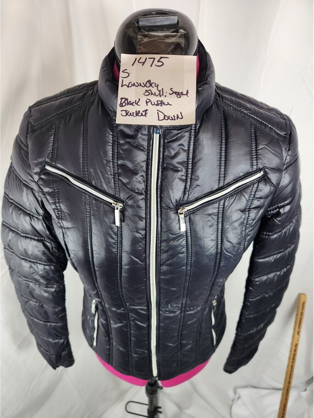 Laundry by Shelli Segal Black Down Puffer Jacket Women's Size S NWOT